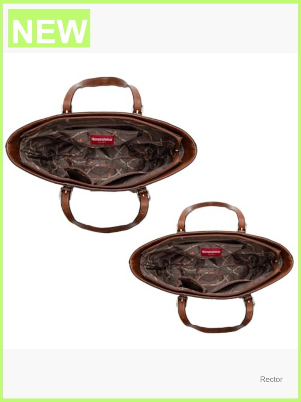 Embossed Vegan Leather Tote Bag Set with Adjustable Strap - Laptop Ready - Picture 6 of 7
